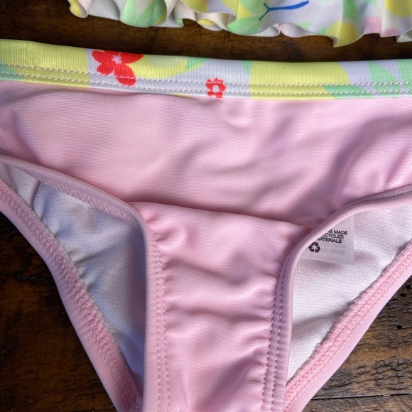 Wonder Nation Pink & Floral Baby Swimsuit Set 3-6 M - Picture 2 of 7